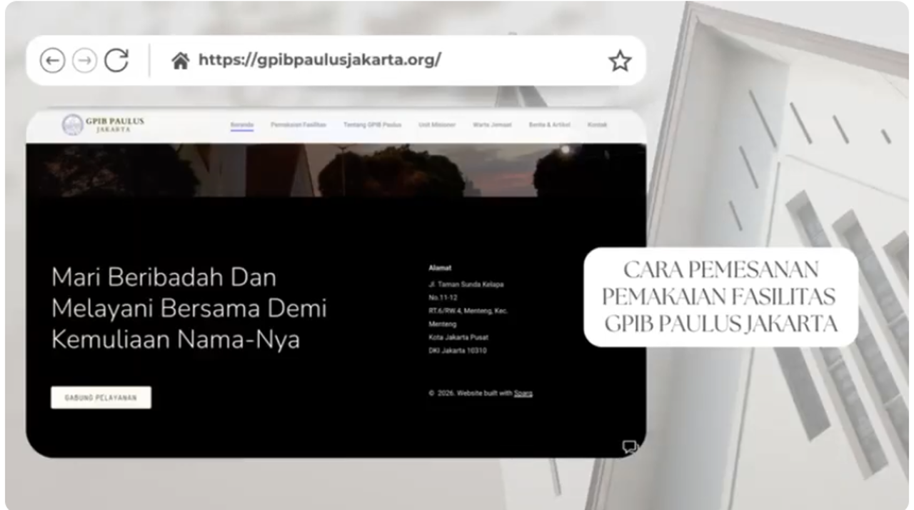 Tata Cara Pemesanan Pemakaian Fasilitas GPIB Paulus Jakarta (UMUM)